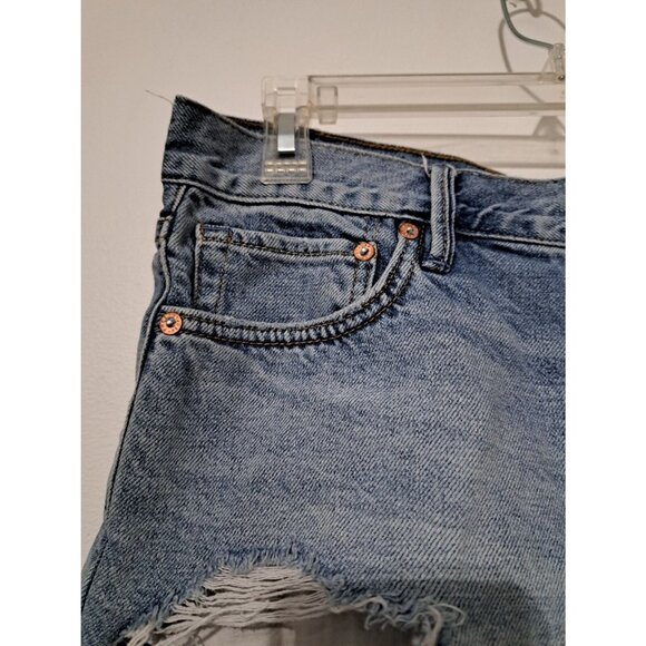 We The Free Blue denim high waisted short shorts size 27 - Picture 7 of 8